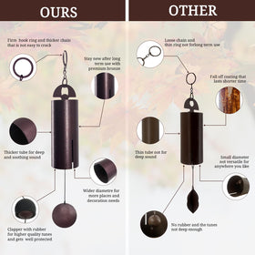 ASTARIN wind chimes with bronze finish and durable aluminum resist weather.