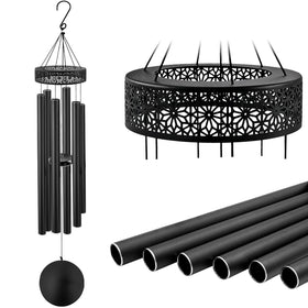 ASTARIN wind chimes dark wood top and nylon cord elevate outdoor gifting.