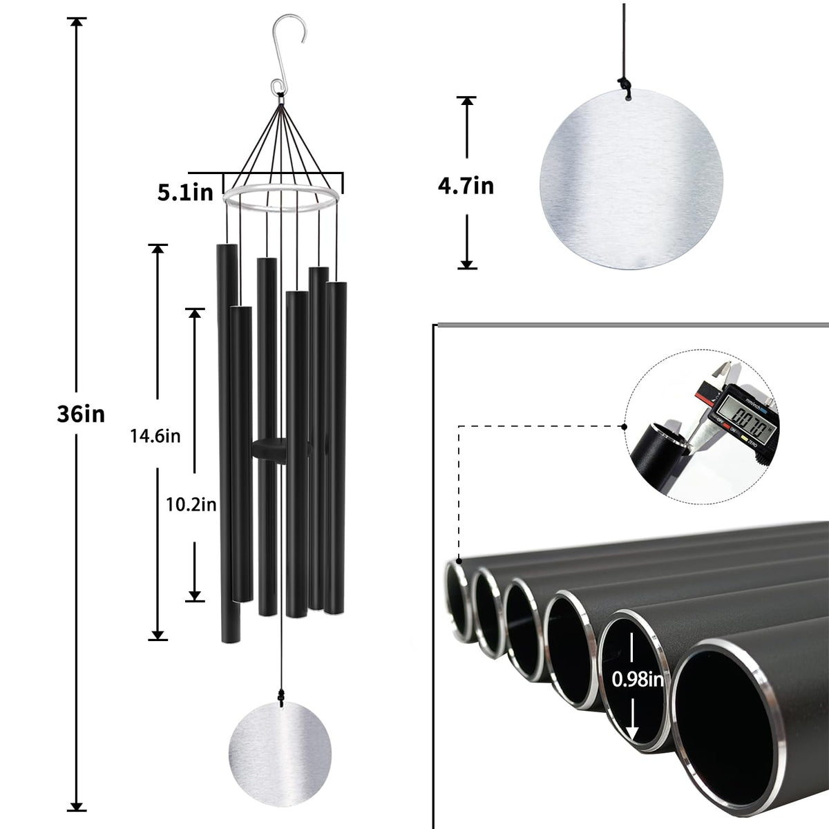 ASTARIN wind chimes modern outdoor decor for patio