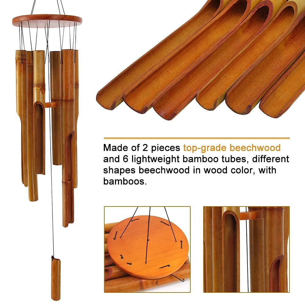 ASTARIN wooden wind chimes deep tone enrich porch ambiance