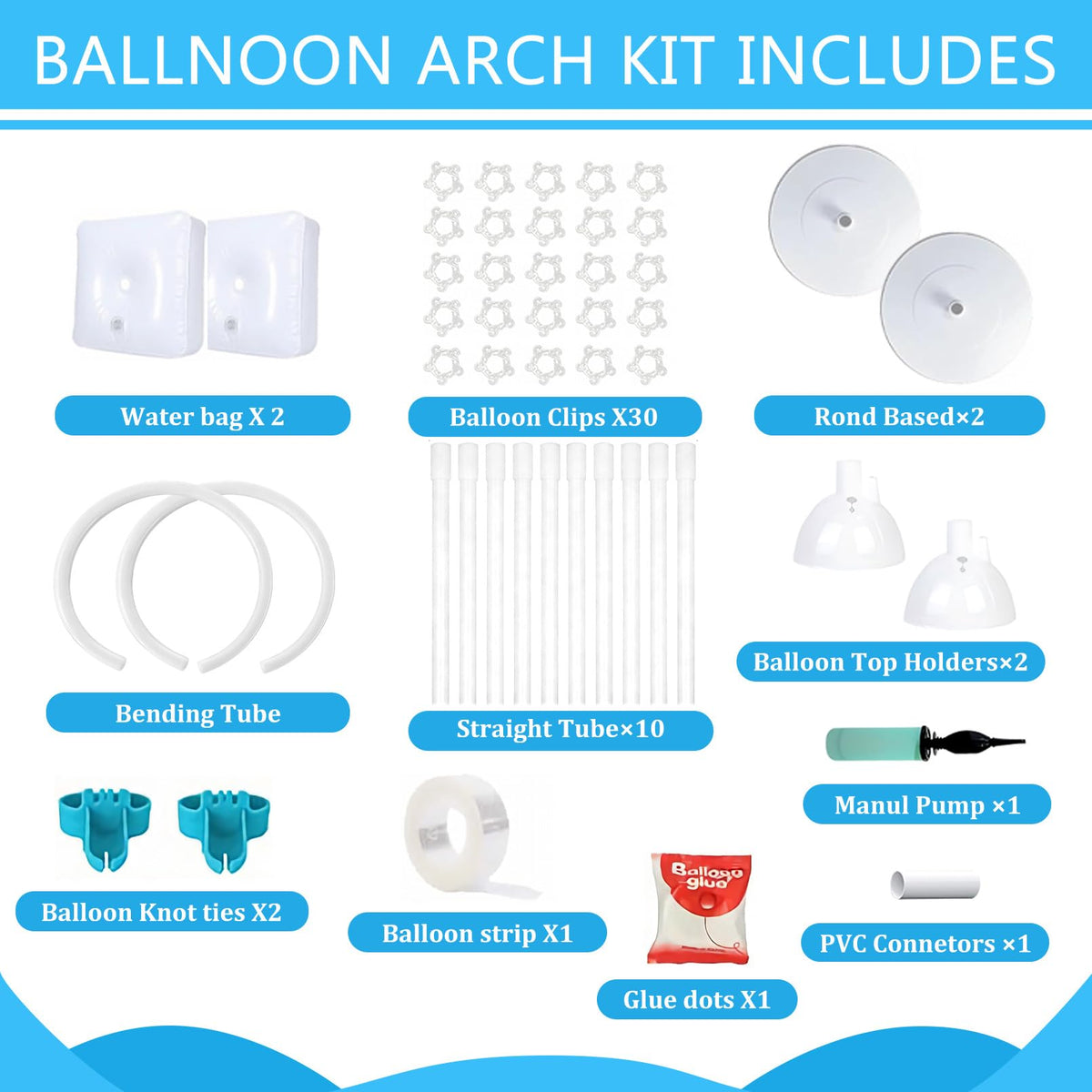 ASTILAZO bendable top poles enable curved, heart, or circle arches