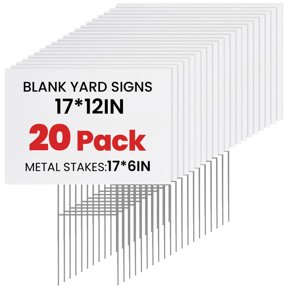 AstrivixDD 20-pack yard signs with stakes for outdoor promotions.