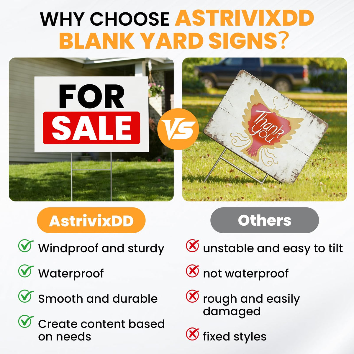 AstrivixDD outdoor signs ideal for garage sales, birthdays, and parties.