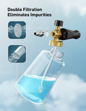 AstroAI foam cannon adjustable nozzle delivering thick foam and customizable spray.