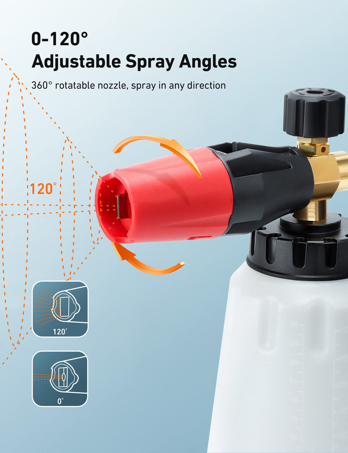 AstroAI foam cannon with 1/4-inch quick connector for secure attachment.