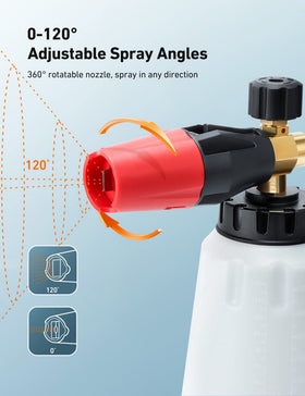 AstroAI foam cannon with 1/4-inch quick connector for secure attachment.