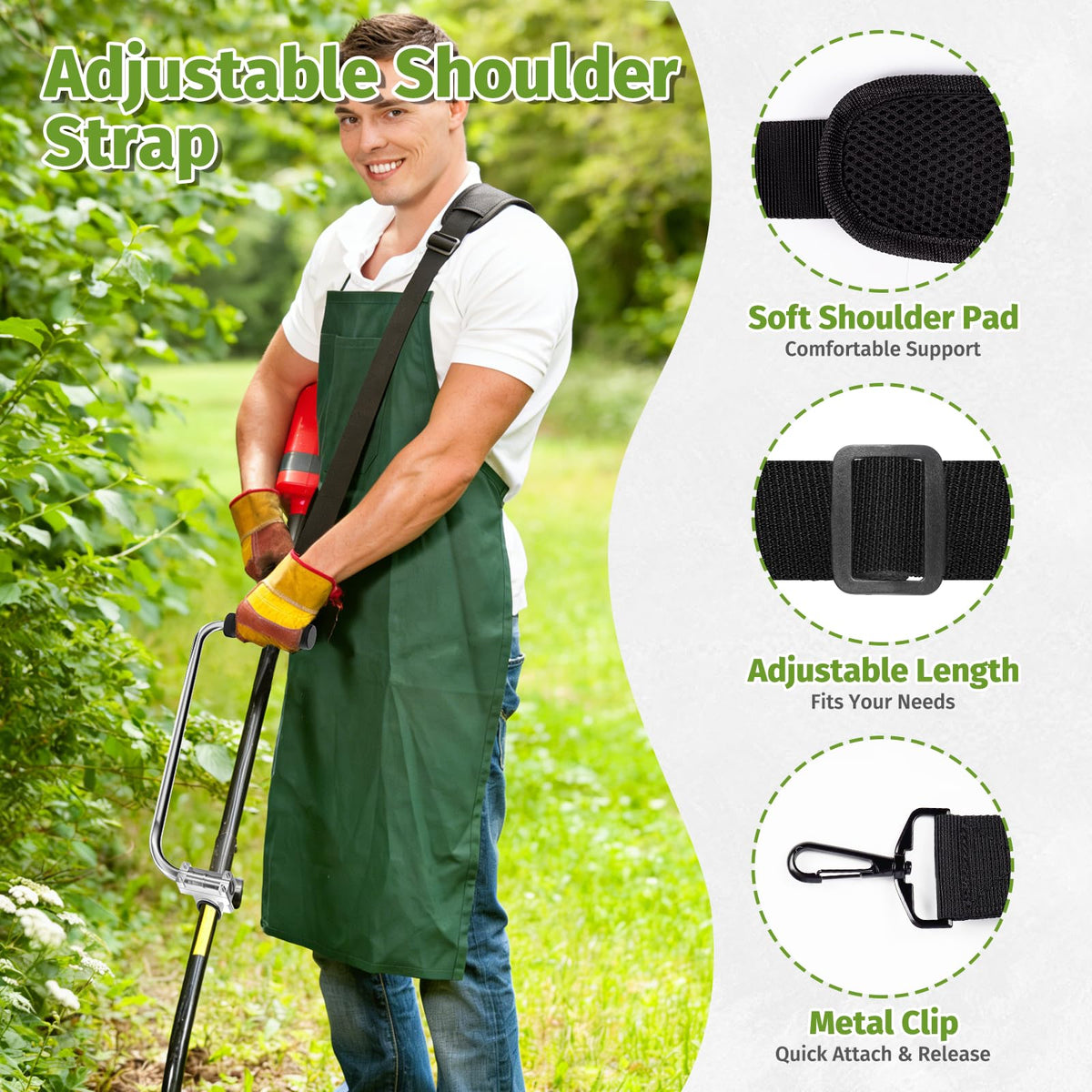 Asxevn back-saver weed eater handle provides reduced strain during trimming