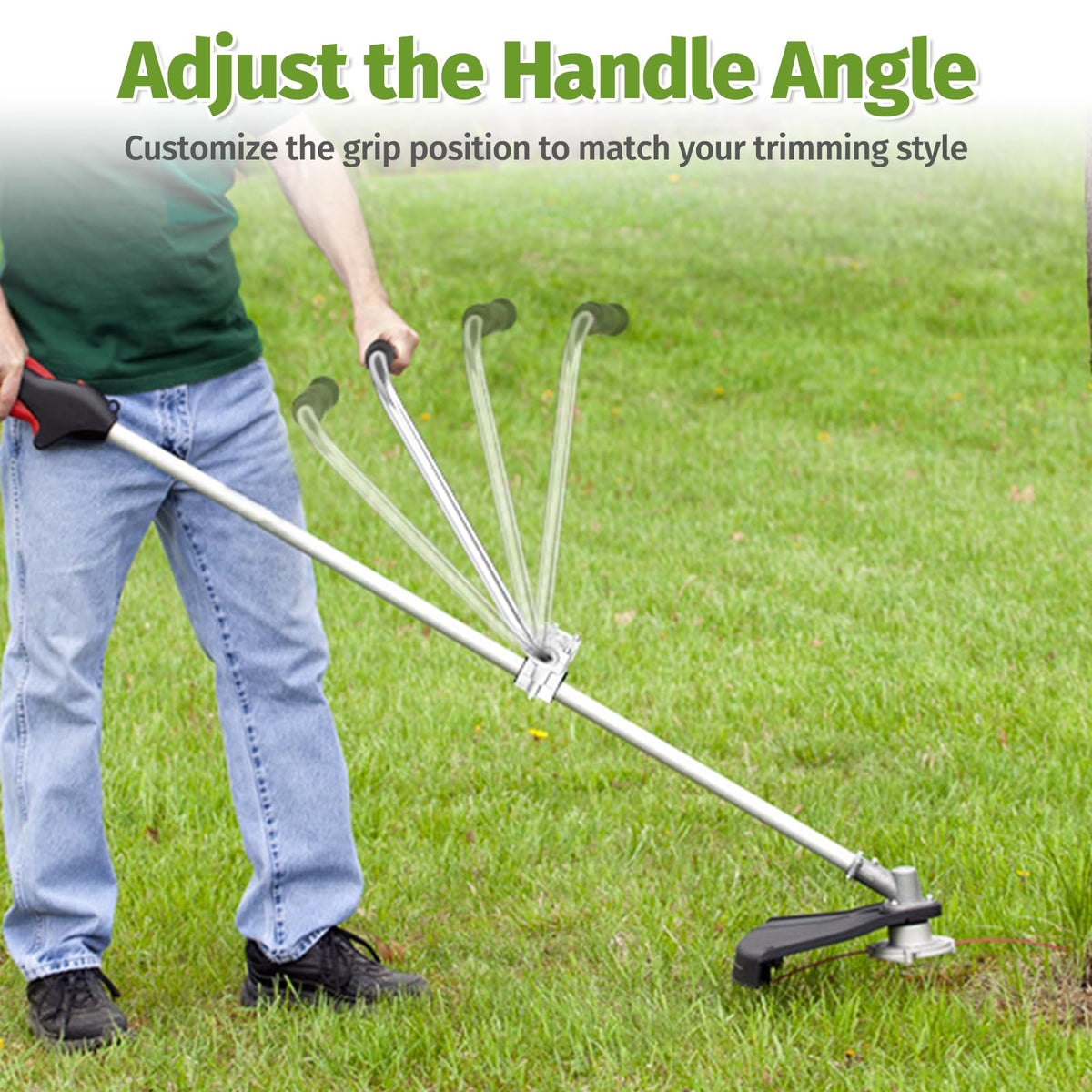 Asxevn weed eater extension strap setup enables flexible angles