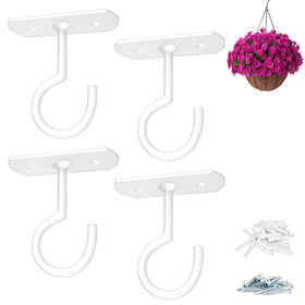 ASZUNE 2.5in ceiling hook white holding a plant securely.