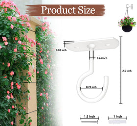 ASZUNE hook in white 2.5in for outdoor string lights.