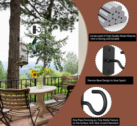 ASZUNE narrow-base plant hook for decks and fences, space saving
