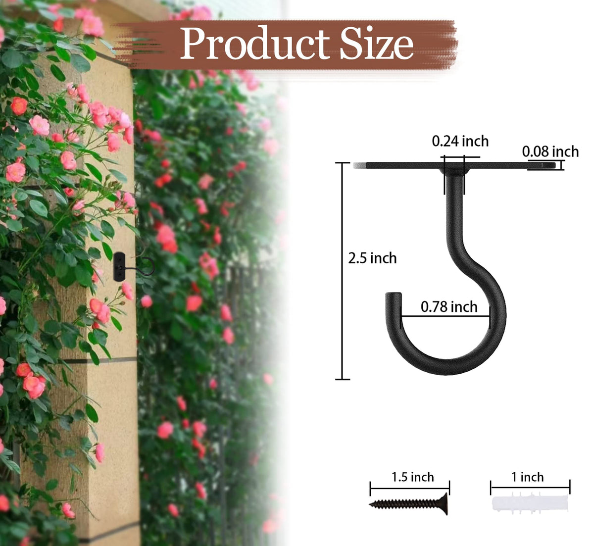 ASZUNE hanging bracket wall mount for lanterns and planters