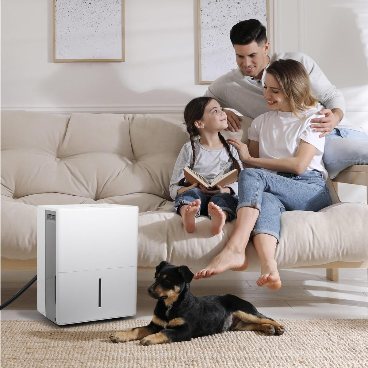 atadbtae Black dehumidifier hose blends with interiors and stays discreet.