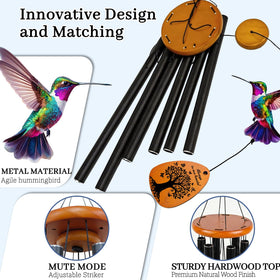 ATALOII wind chime top crafted from brown pine for durable outdoor display.