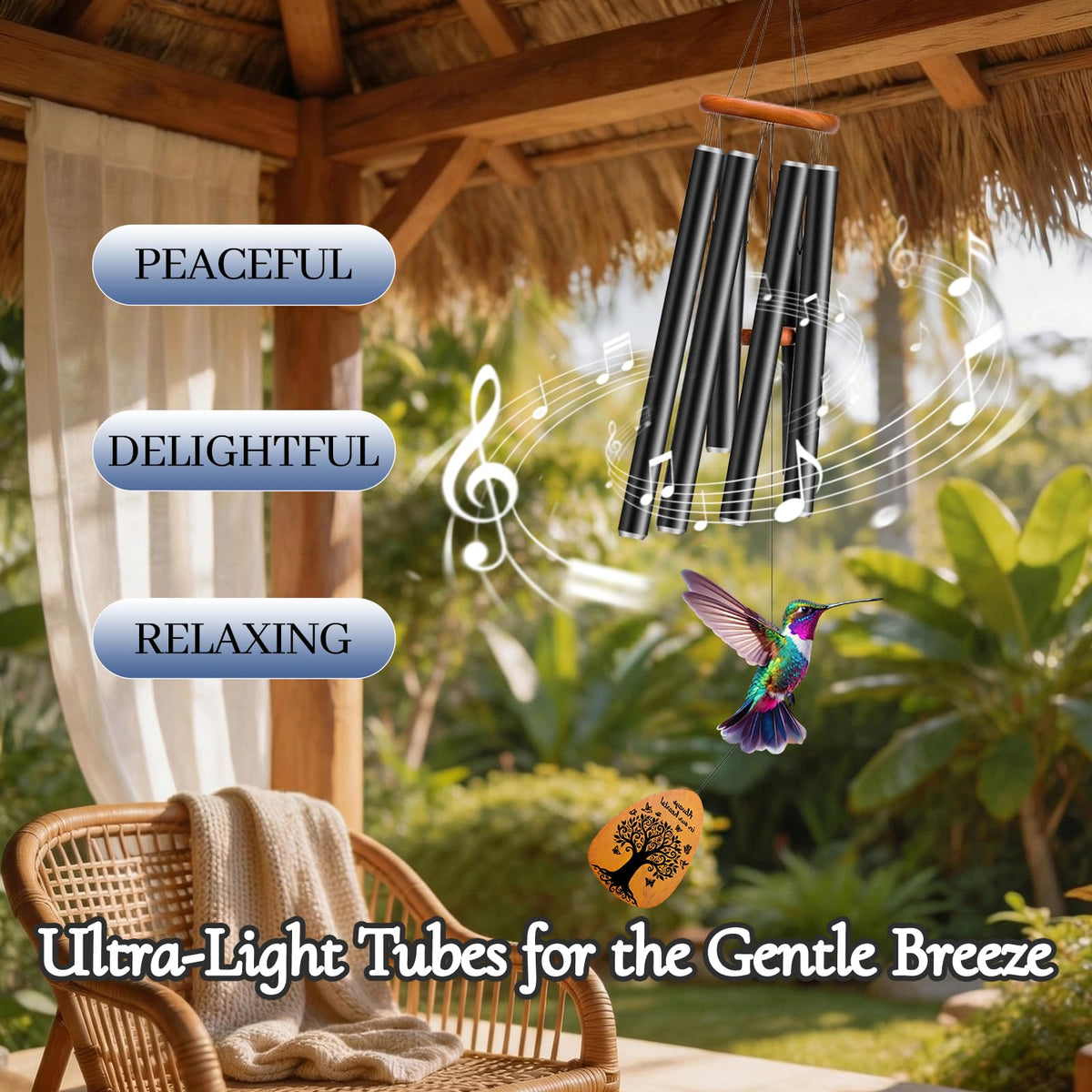 ATALOII gift-ready sympathy wind chime with envelope and card included.