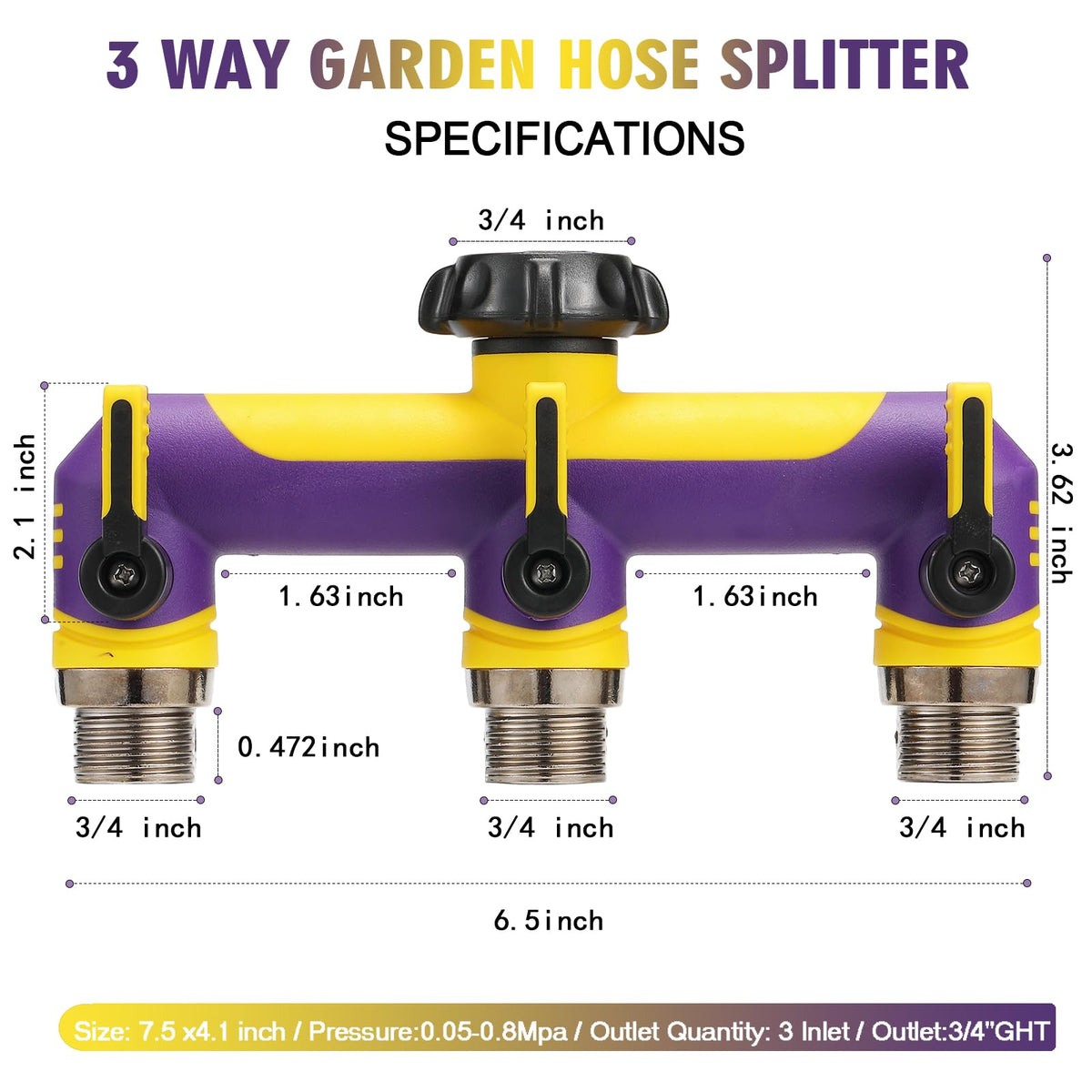 ATAOSGR hose splitter showing individual shutoff valves enables precise flow control