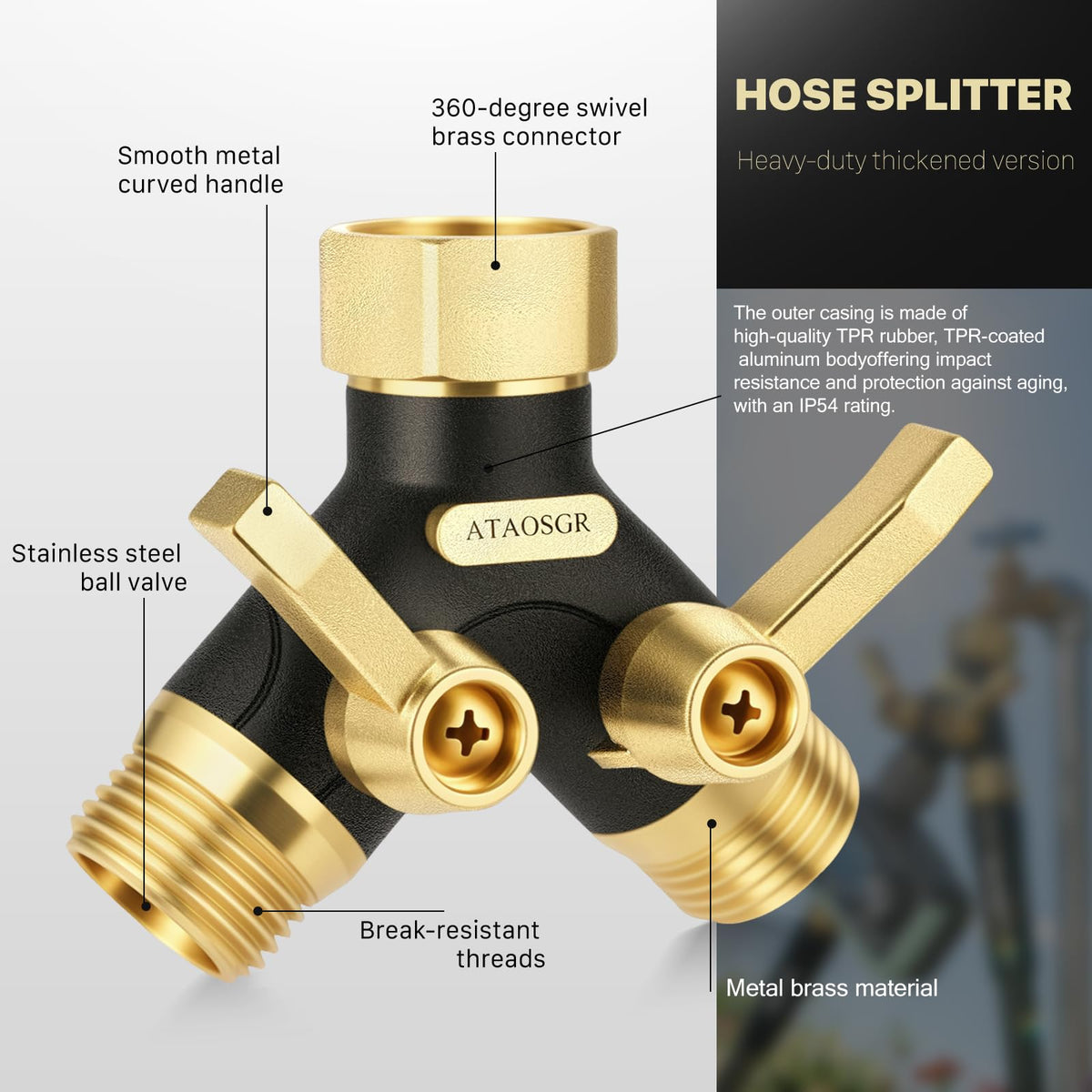 Full-bore 12 mm orifice ensures smooth flow for both outlets.
