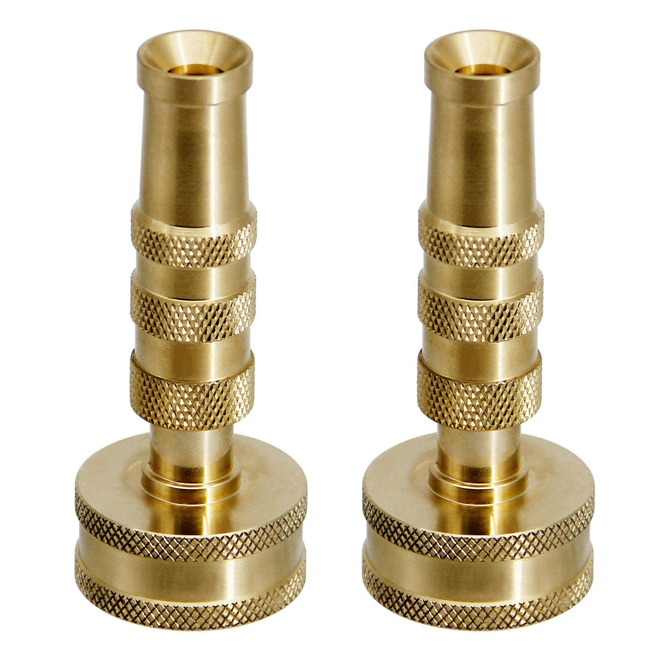 ATDAWN brass hose nozzle front view shows durable construction for outdoor watering