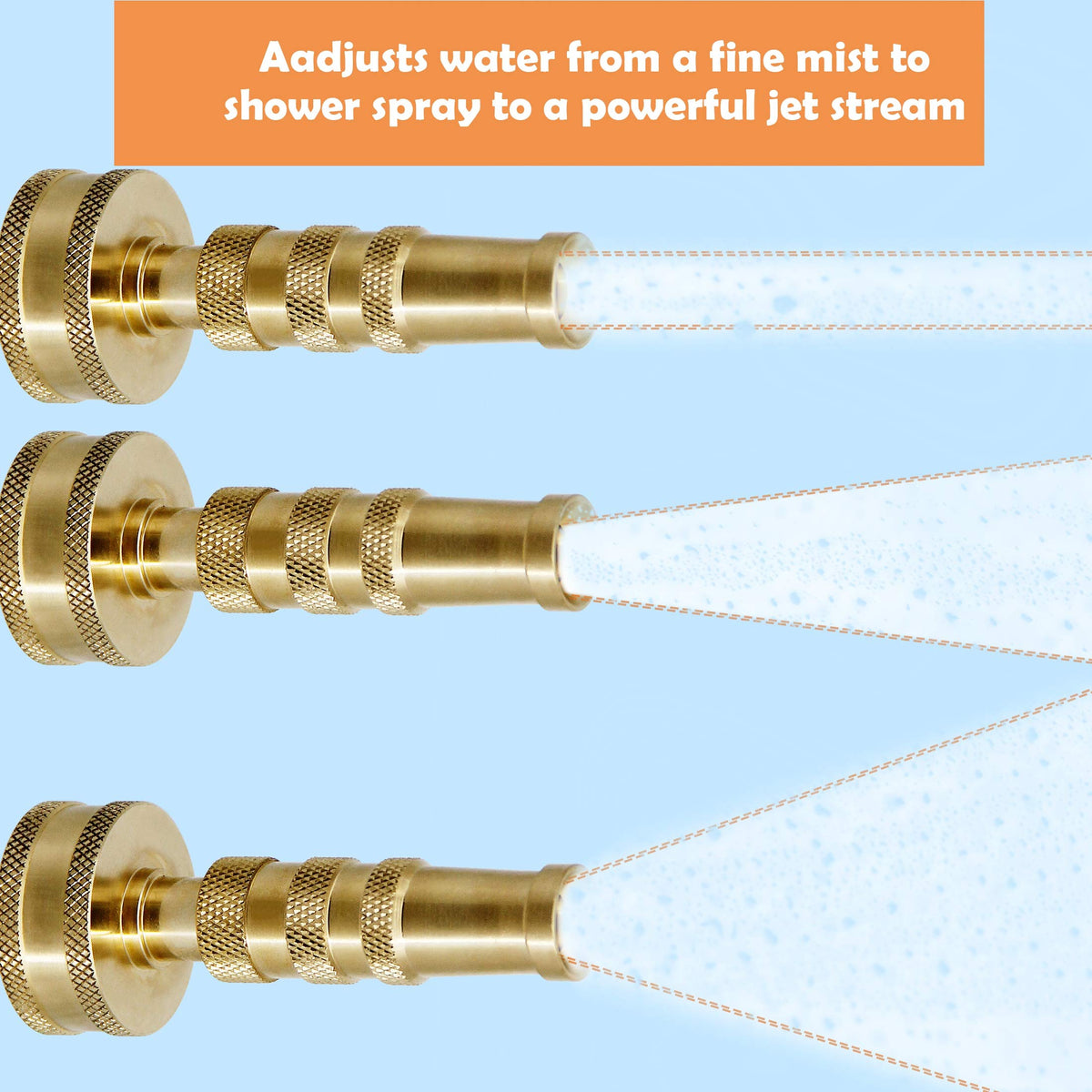 ATDAWN brass nozzle features leak-proof O-rings for a tight seal