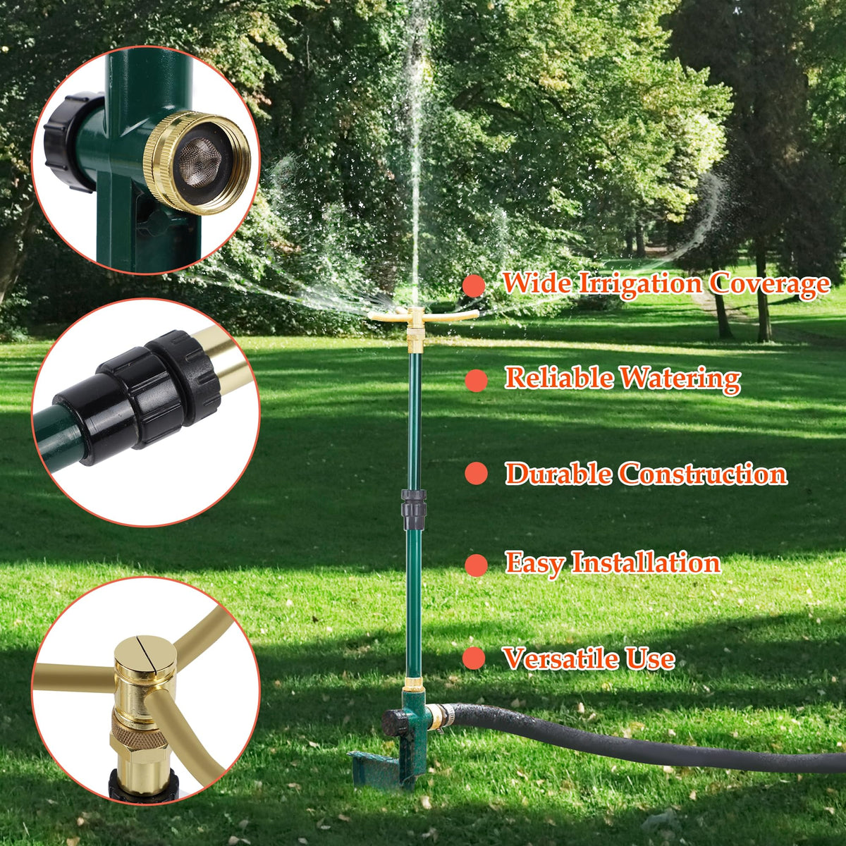 ATDAWN metal step spike anchors sprinkler in soft soil