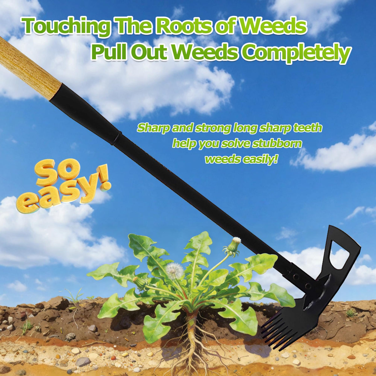 ATFVERDEX 60-inch tool reaches crevices to loosen soil and remove weeds