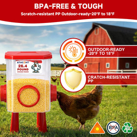 ATHCOHT BPA-free durable PP plastic construction withstands outdoor use.