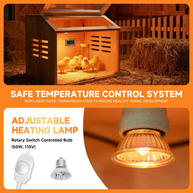 ATHCOHT Brooder Box thermo-hygrometer display helps monitor temperature and humidity.