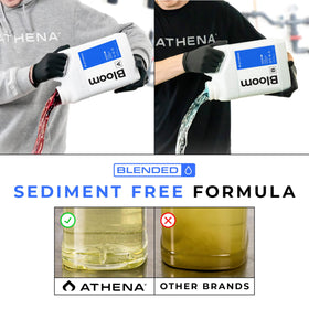 Athena Blended Bloom A&B in a reservoir stays fully soluble with no sediment.