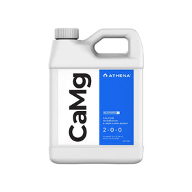 Athena CaMg bottle pour showing balanced nutrient delivery for plants.