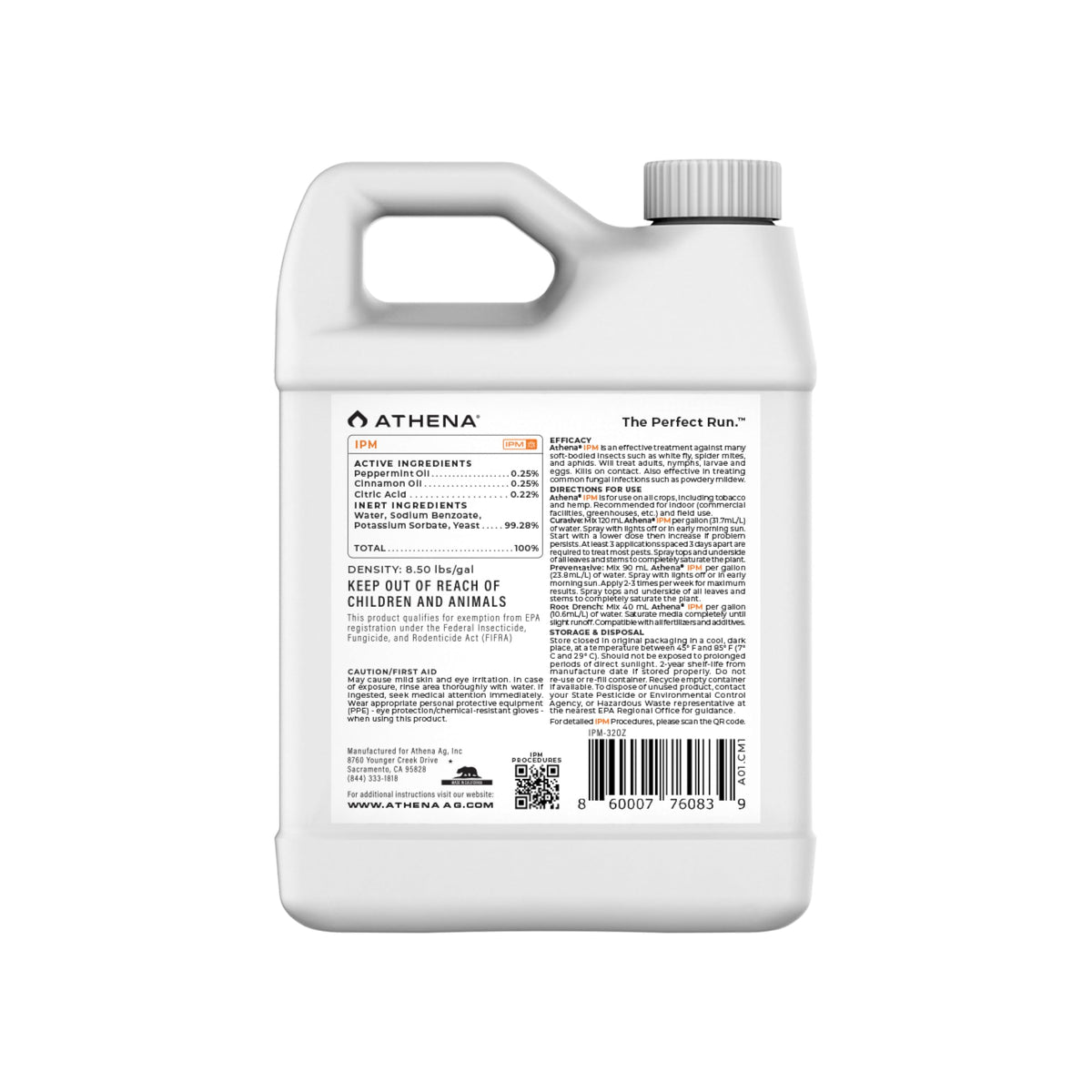 Athena IPM spray combats powdery mildew on outdoor leaves