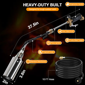 Athnevy propane torch kit in use melting ice and snow surfaces