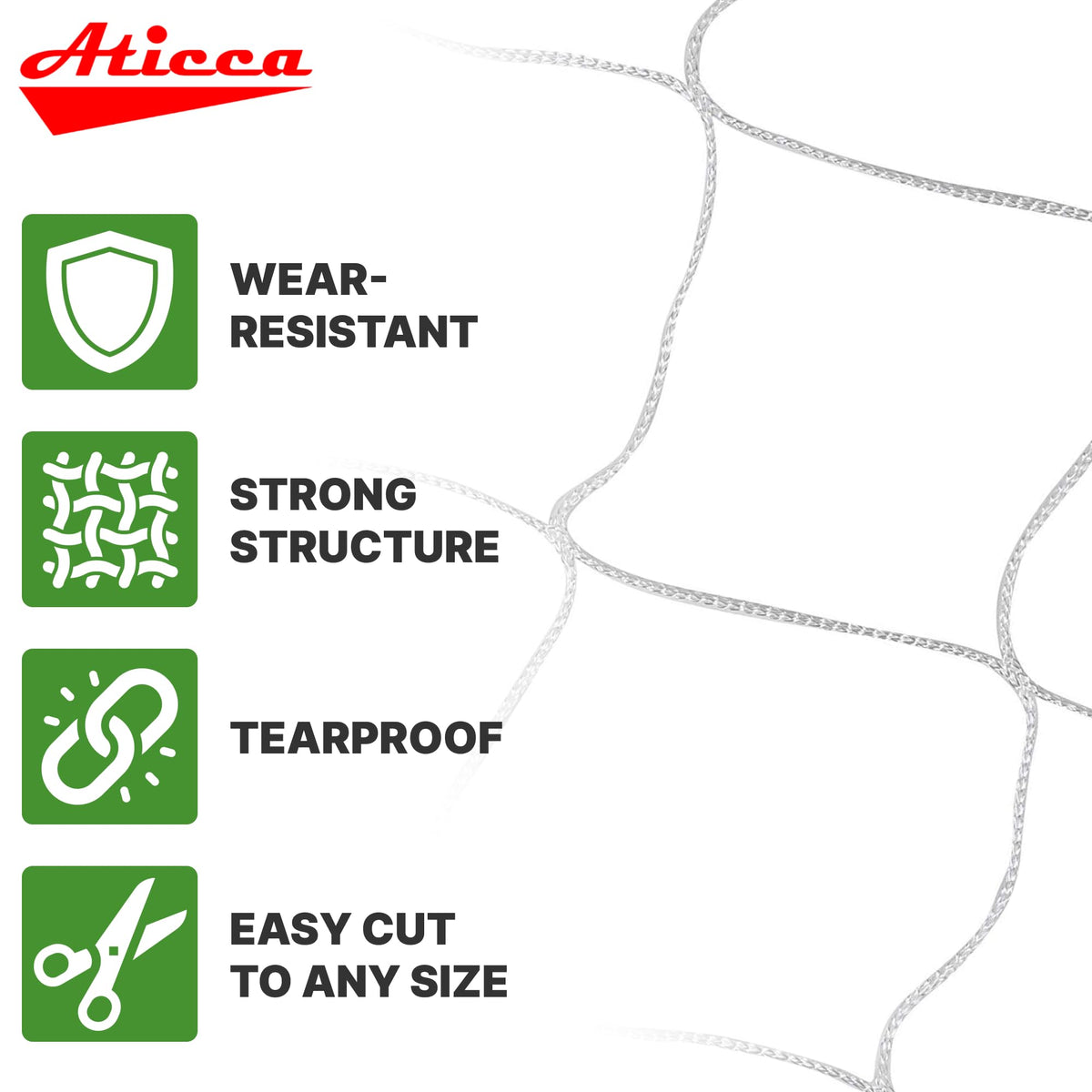 ATICCA White garden netting on a trellis for vines.