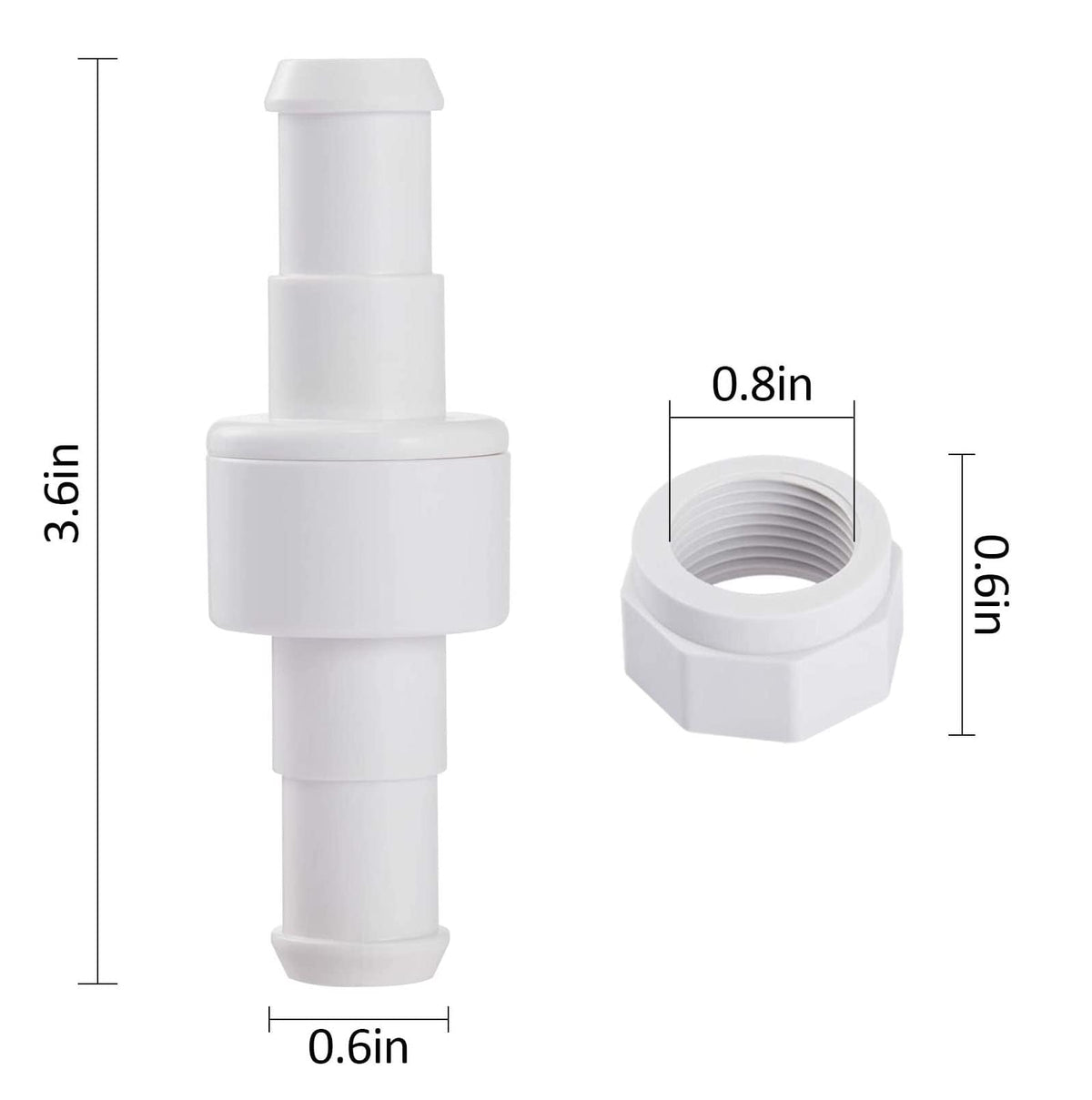 Closeup of ATIE D15 hose nut threads for secure joining.