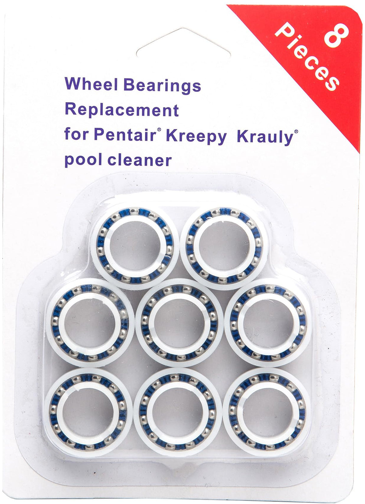 ATIE EC60 bearing eight-pack for Pentair pool cleaners supports smooth rotation and simple maintenance.