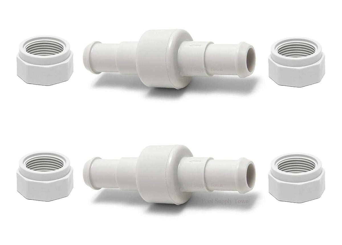 ATIE hose swivel D20 and D15 nuts shown for Polaris hose connections, two-pack set.