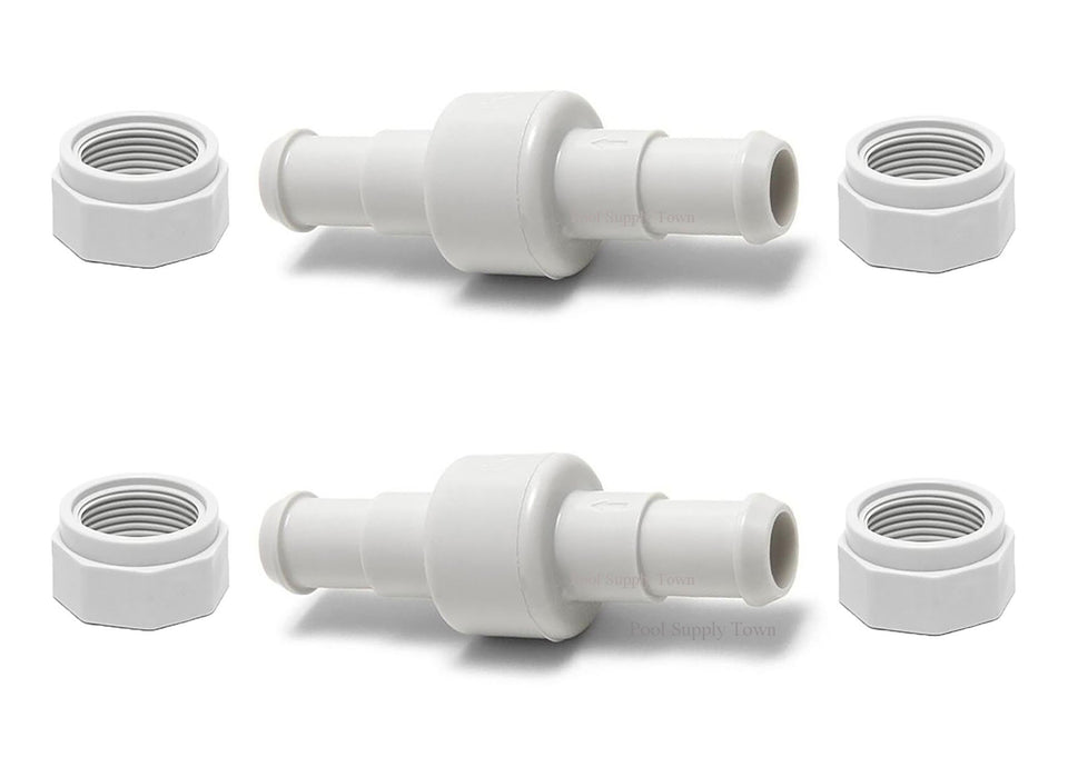 ATIE hose swivel D20 and D15 nuts shown for Polaris hose connections, two-pack set.