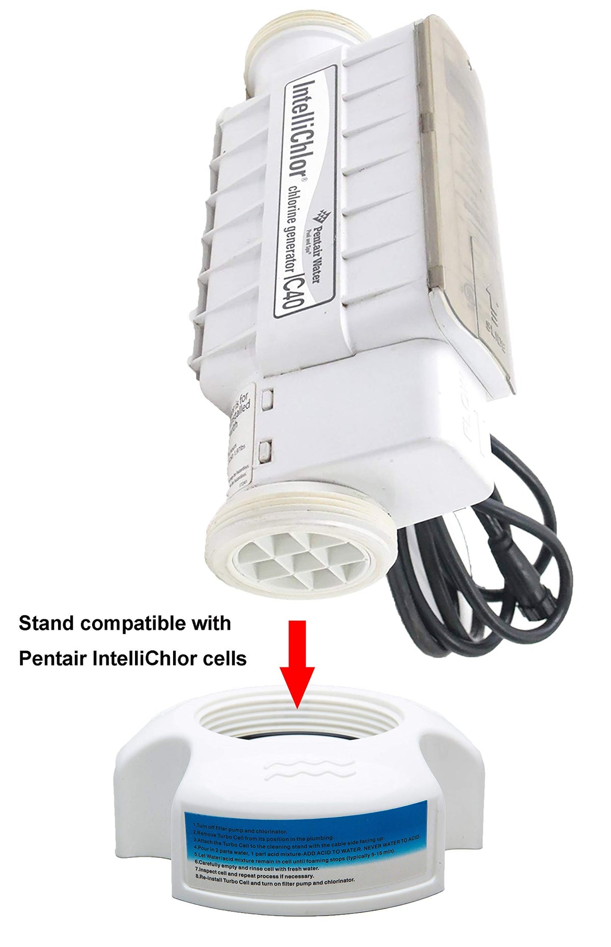 Ergonomic grip design simplifies threading the stand onto the salt cell.