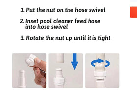 Kit contents: two swivels and four nuts for Polaris hoses.