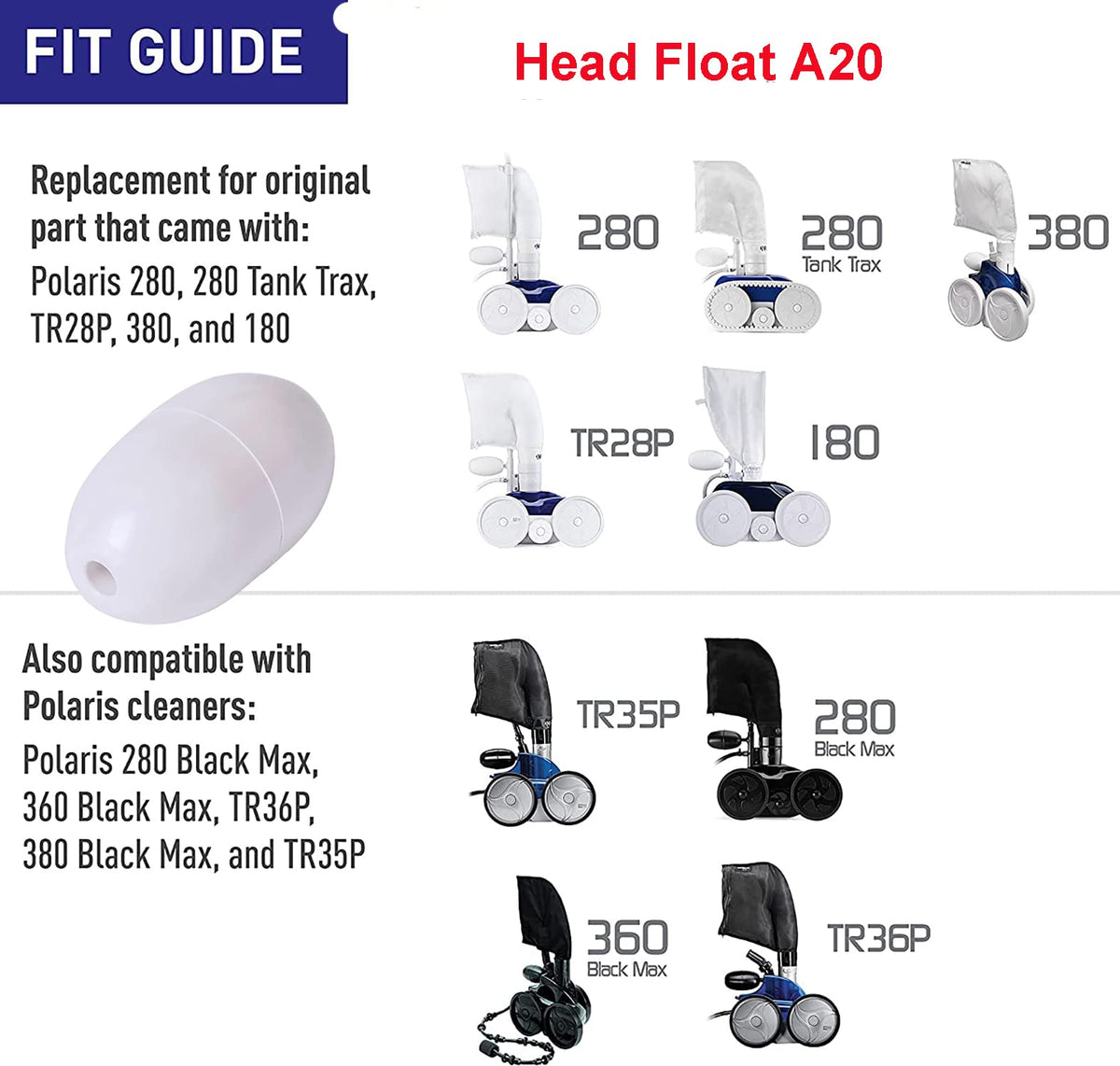 ATIE Pentair Legend ballast float EA20 supports steady cleaning