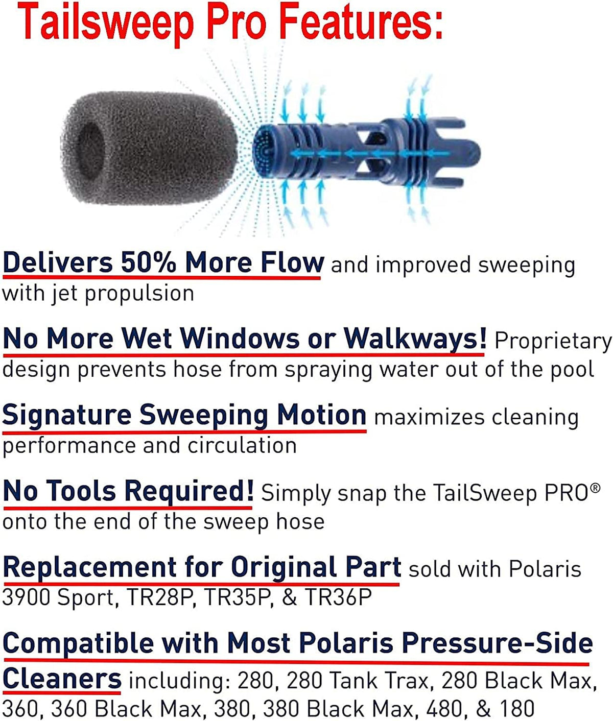 ATIE Polaris-compatible Tail Sweep Pro TSP10S fits 3900, 380, 360 models for reliable use.