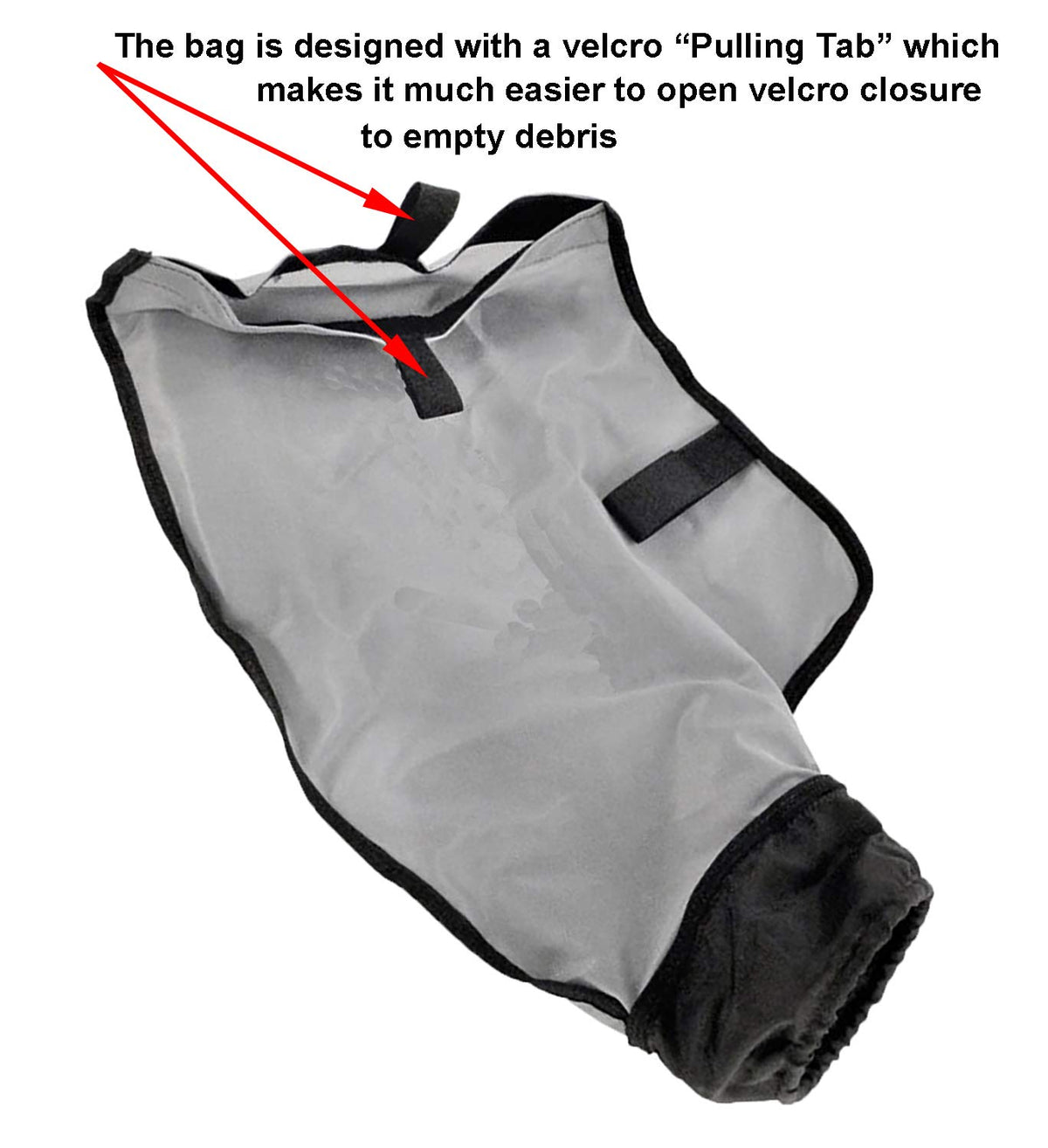 Gray nylon mesh debris bag with black trim fits ATIE and Pentair Racer cleaners