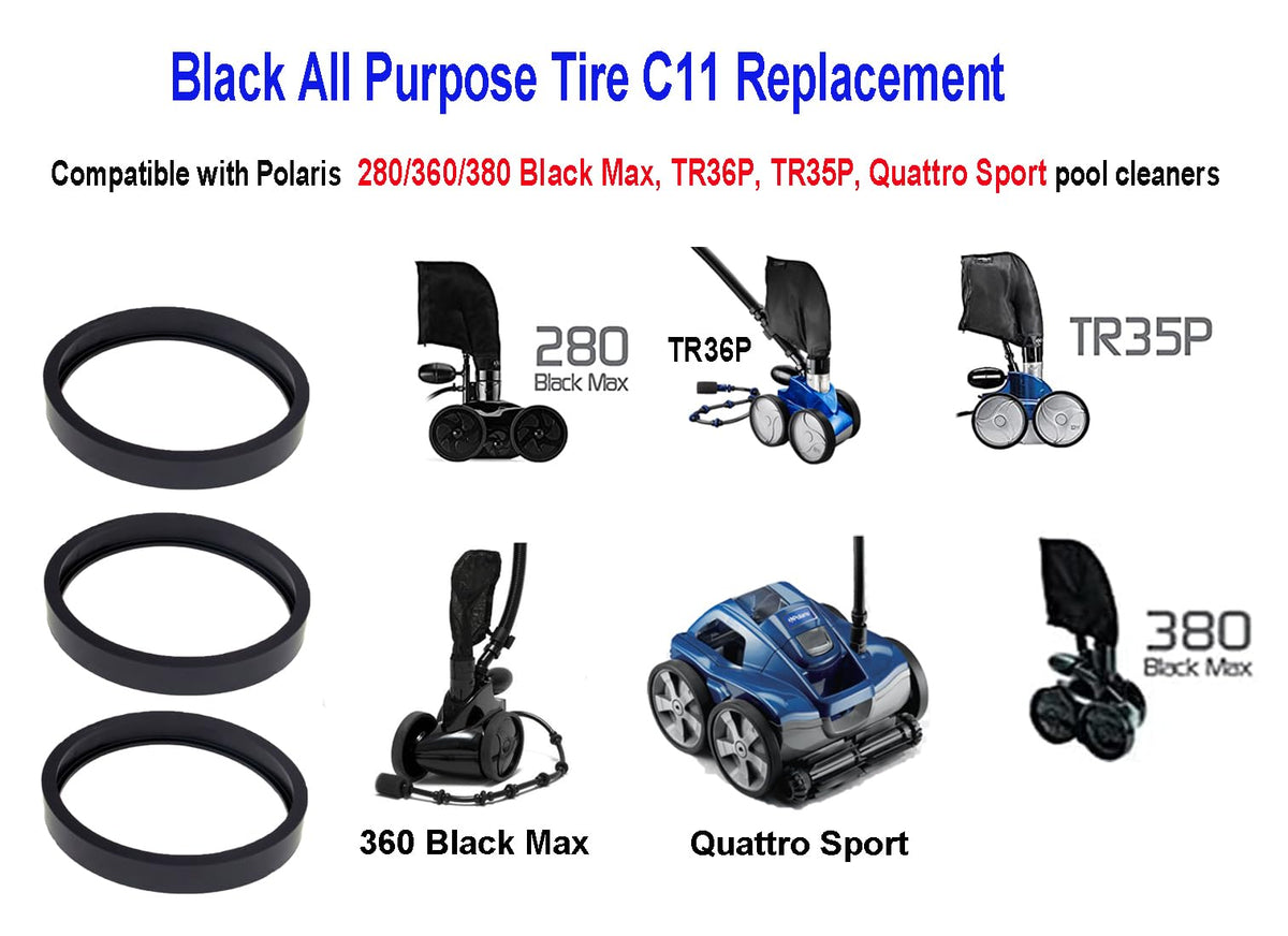 ATIE C11 black tire replacement for Polaris 280 fit supports reliable cleaning.