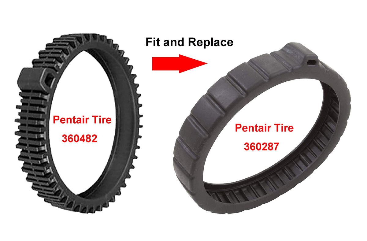 ATIE pool cleaner tire V2 with ribbed tread boosts traction.
