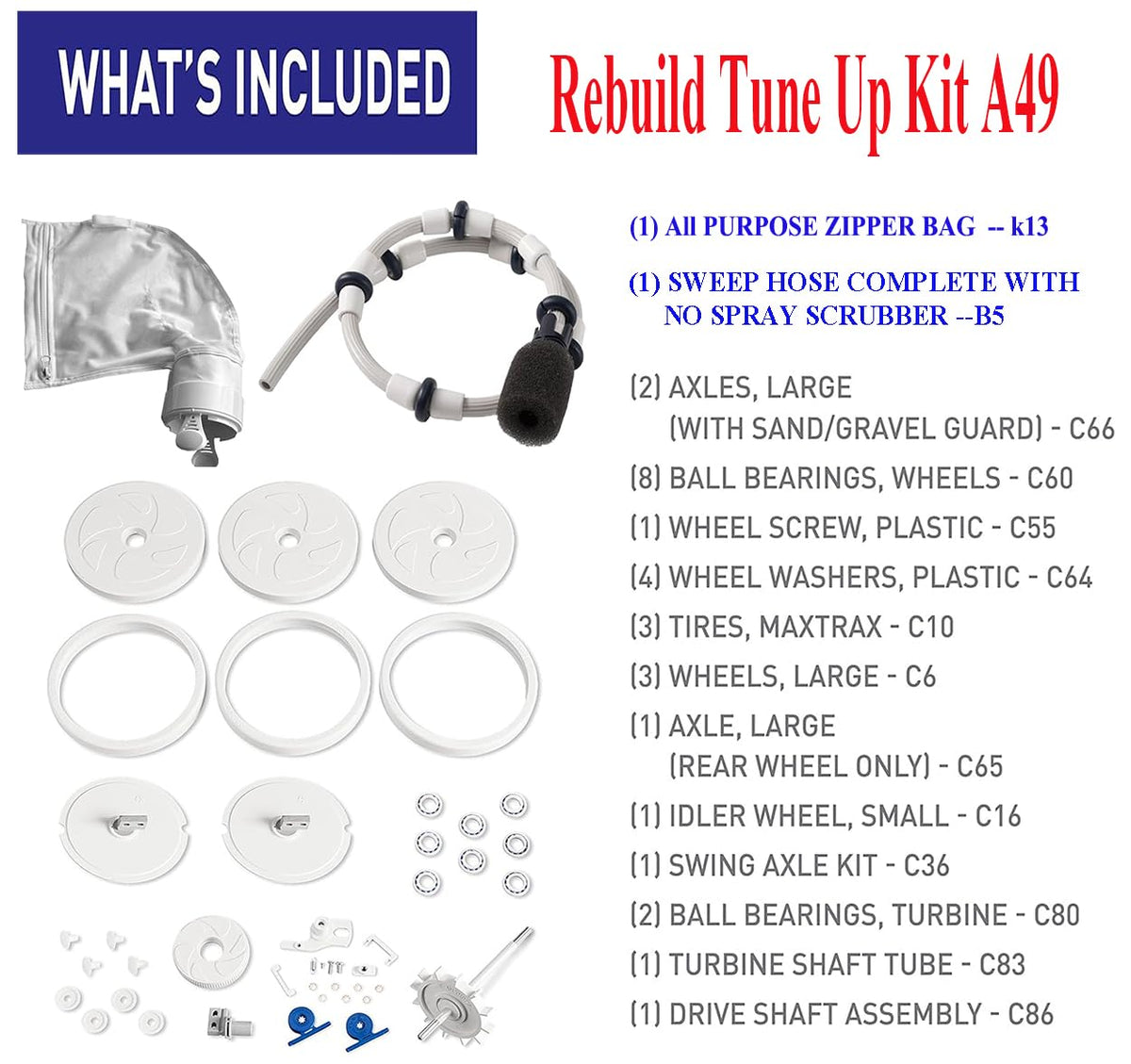 ATIE drive shaft assembly powers cleaner movement for efficient pool vacuuming