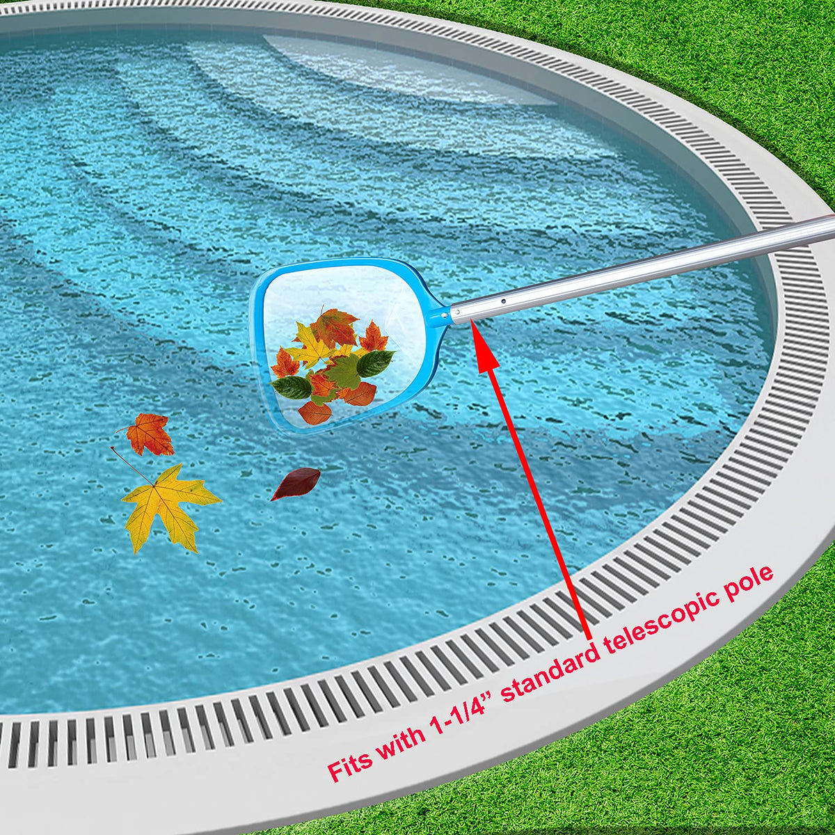 ATIE Pool Spa Leaf Skimmer Net works well for above-ground pool cleaning tasks.