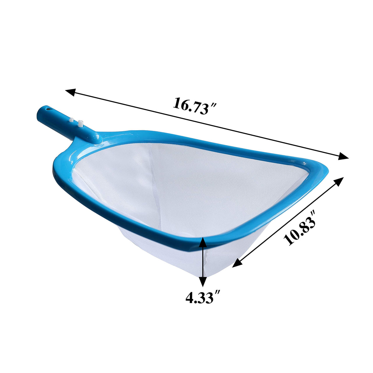 ATIE Pool Spa Leaf Skimmer Net's wide-mouth front edge speeds debris scooping.