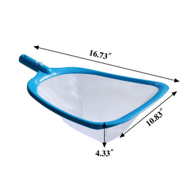 ATIE Pool Spa Leaf Skimmer Net's wide-mouth front edge speeds debris scooping.