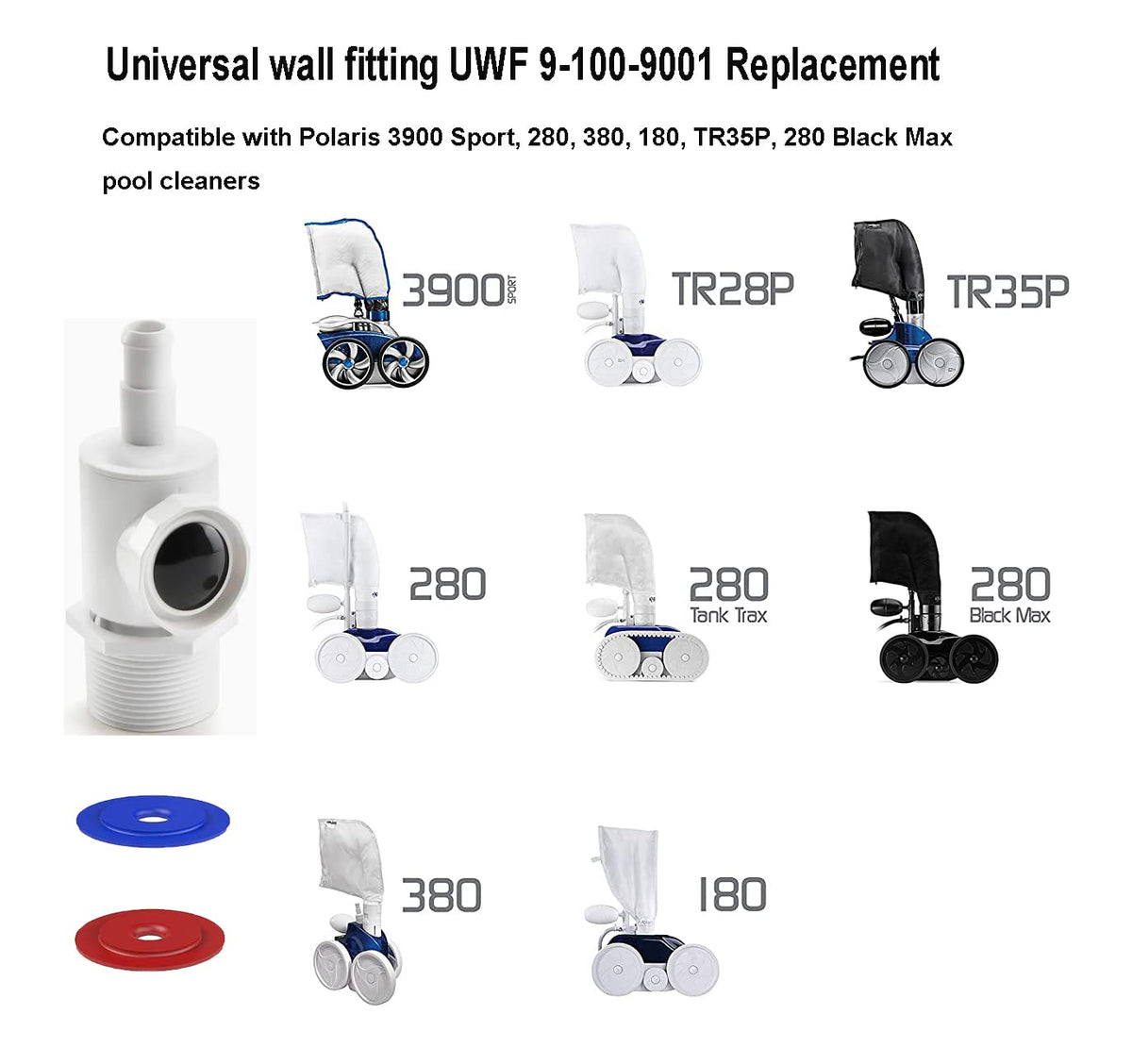 ATIE universal wall fitting compatibility with Polaris and Pentair pool cleaners