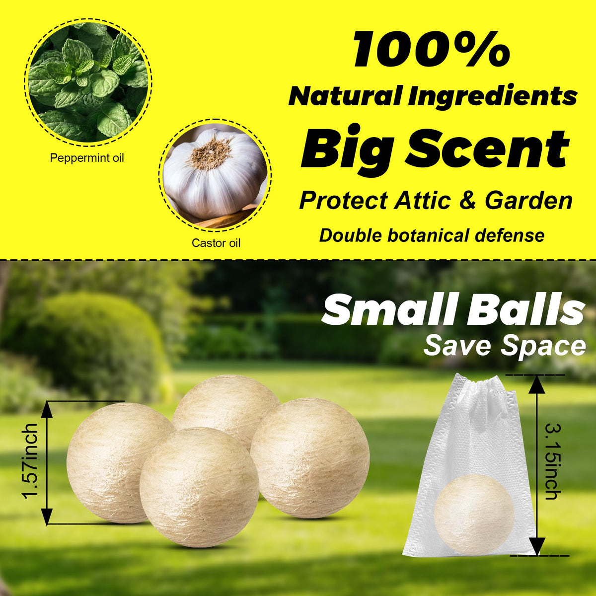 On lawn, Atindirey ball provides long-lasting deterrence against nibblers.