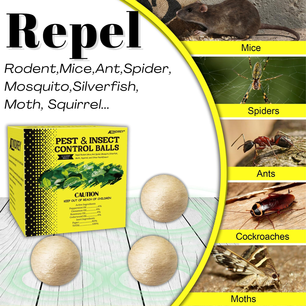 Atindirey peppermint spider repellent ball in engine bay deterring rodents